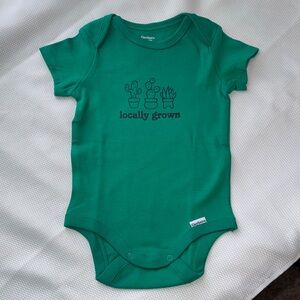 Gerber Teal 'Locally Grown' Baby Bodysuit